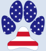 USA Flag Dog Paw by Revealing Paws